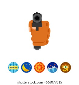 Hand-pointing gun icon