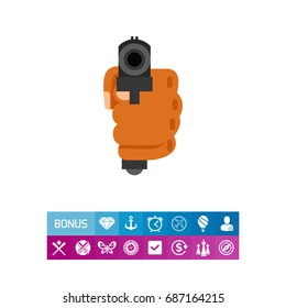 Hand-pointing gun icon