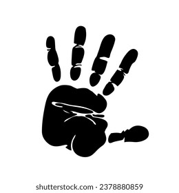 Logo de diseño de color negro para huella de mano