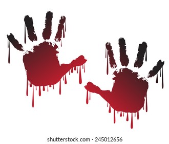 Handprint with dripping paint