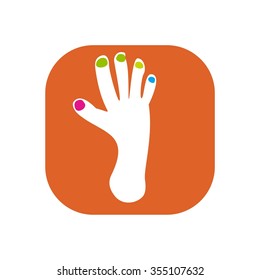 Handprint. Hand. Colorful. Background. Vector. 