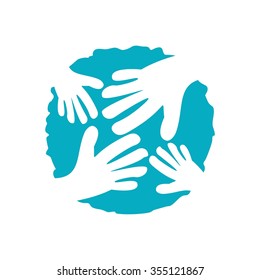 Handprint. Hand. Colorful. Background. Vector. Snowball.