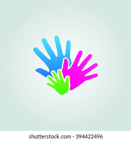 handprint. a happy family