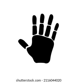 Handprint-Symbol-Vektorgrafik. Handillustrationszeichen. Handdrucksymbol oder -logo.