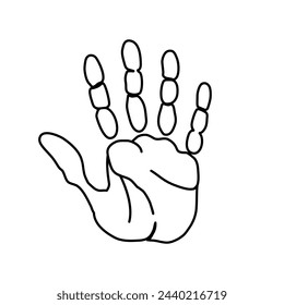 Handabdruck-Symbolvektor. Hand-Illustrationszeichen. Handaufdruck-Symbol oder Logo.