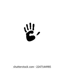 Handprint icon vector illustration on white background.