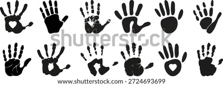 handprint icon vector set hand illustration sign 