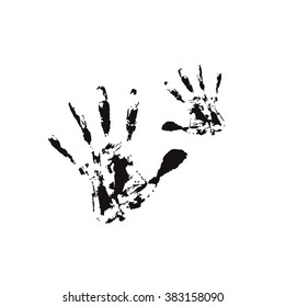 handprint with the imprint of the hands of the child. Vector