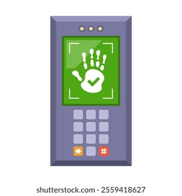Handprint login. Place your hand on the screen. Approve login.