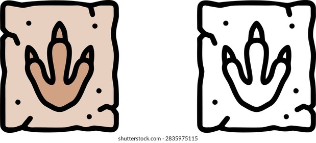 Handprint Mark on Sheet of Paper Icon Isolated on White