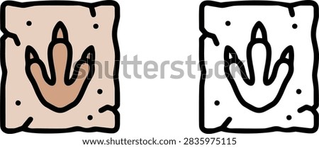 Handprint Mark on Sheet of Paper Icon Isolated on White