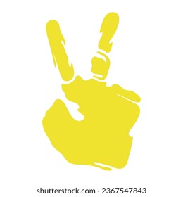handprint paint color peace symbol isolated icon