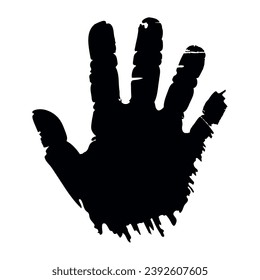 handprint paint colors black illustration isolated