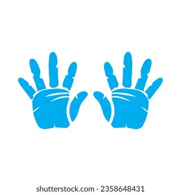 handprint paint colors blue illustration vector isolated