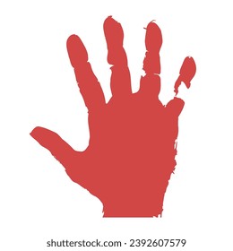 handprint paint colors ink illustration isolated