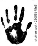 handprint with paint. in vector graphics