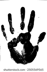 handprint with paint. in vector graphics