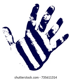 Handprint painted stripes. Vector
