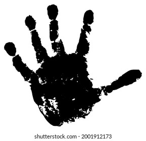 Handprint of palm of child, isolated. Vector illustration.