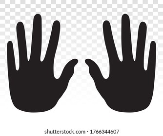 Handprint or palm impression flat icon for apps and websites