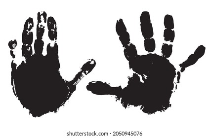 Handprint of palms of child boy. Vector illustration.