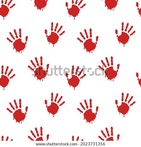 handprint pattern. bloody handprints. with drips of paint on hands