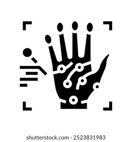 handprint recognition glyph icon vector. handprint recognition sign. isolated symbol illustration