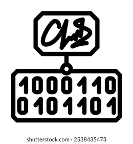 handprint recognition line icon vector. handprint recognition sign. isolated contour symbol black illustration