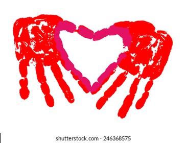 HandPrint in the shape of heart