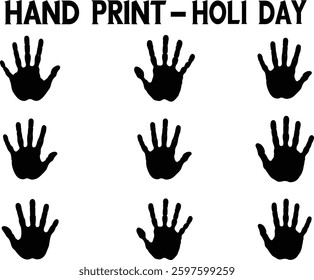handprint silhouette - Holi day elements