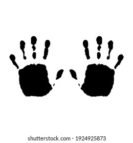 Handprint Silhouette Illustration. Hand Palm Silhouette For Logo, Pictogram Apps, Website, And Or Graphic Design Element. Vector Illustration 