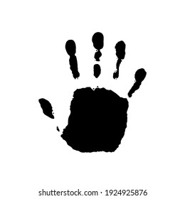 Handprint Silhouette Illustration. Hand Palm Silhouette For Logo, Pictogram Apps, Website, And Or Graphic Design Element. Vector Illustration 