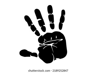 Handprint Silhouette In Vector Design