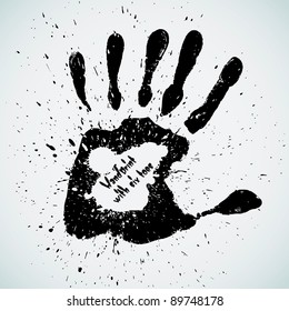 Handprint With Six Toes, Vector Illustration