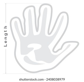 Icono de tamaño de huella digital. ilustración vectorial