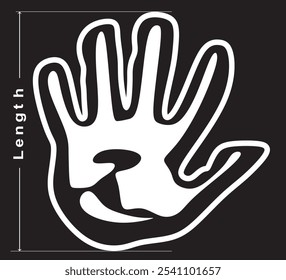 Icono del tamaño de la huella digital. Ilustración vectorial
