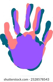 handprint of two people, intersection. lovers