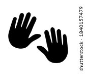 Handprint vector icon isolated on white background. No or stop bullyng symbol illustration.