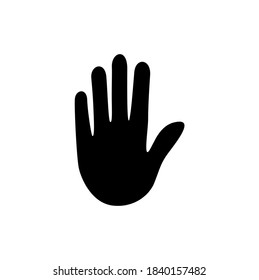 Icono vectorial de huella manual aislado en fondo blanco. No o detenga la ilustración del símbolo de bullyng.