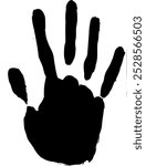 handprints, black in vector graphics