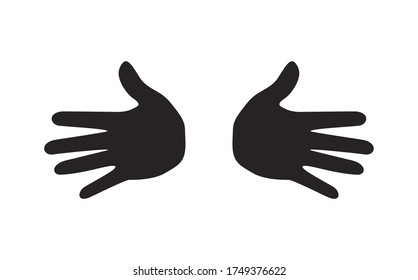 handprints vector illustration, silhouette, EPS 10.