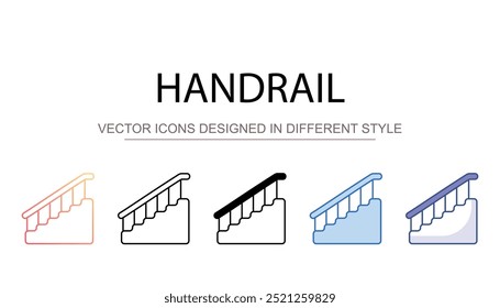 Design de ícone de corrimão com ilustração de estoque de fundo branco