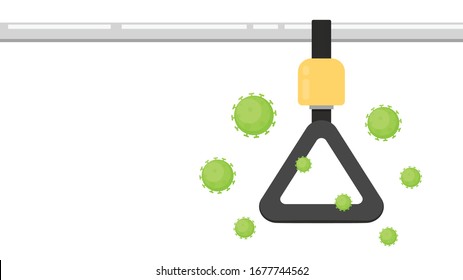 Handrail loop vector. Bacteria vector. Virus on Handrail loop vector. free space for text.