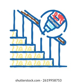 handrail repair doodle icon sketch vector. handrail repair sign. isolated symbol illustration