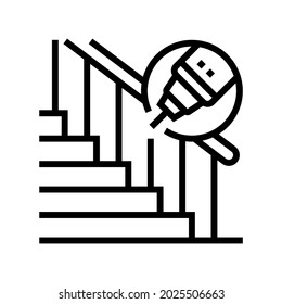 handrail repair line icon vector. handrail repair sign. isolated contour symbol black illustration