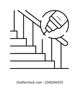 handrail repair line icon vector. handrail repair sign. isolated contour symbol black illustration