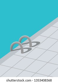The handrails of the pool