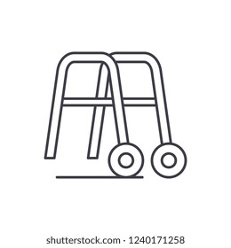 Handrails for walking line icon concept. Handrails for walking vector linear illustration, symbol, sign