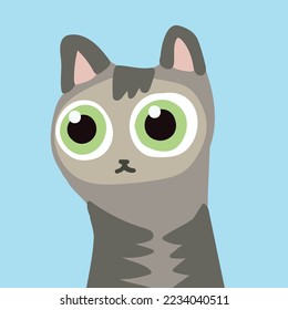 vector de cabeza de gato lindo  