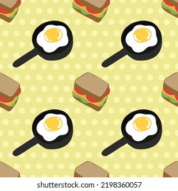handraw cute food sweet design vector seamless pattern